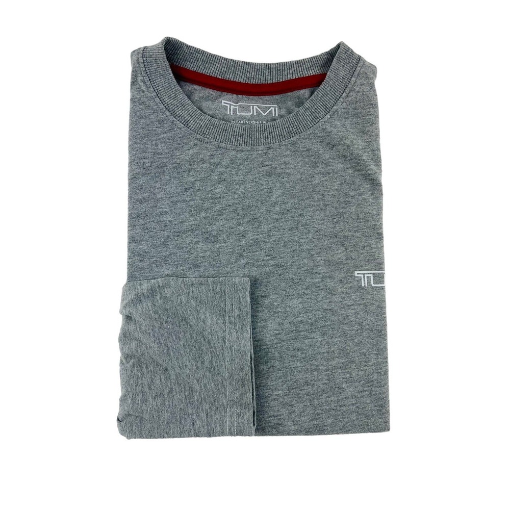 Tumi X Air India‎ Gray Long Sleeve Polyester Cotton T-Shirt Mens Size Small